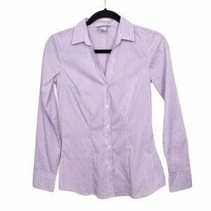 H&M Purple Stripe Long Sleeve Button Up Shirt